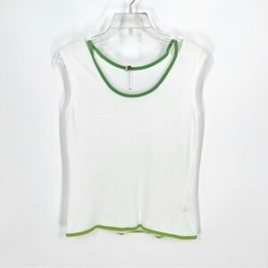Agnona Italy White 100% Cotton Sleeveless Blouse